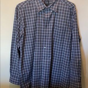 Jos. A. Bank Traveler Gray Large Dress Shirt